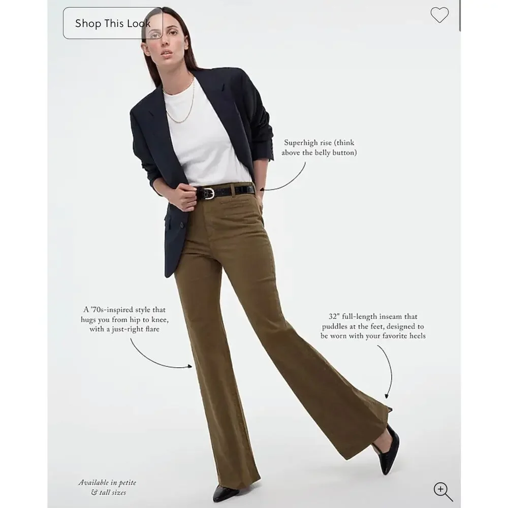 J. Crew Vintage flare pant in washed twill Quiet Sky NWT size 27P